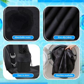 Hahafelt top pocket secured over a headrest showing anchoring benefit and stability