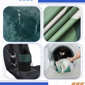 Hahafelt installed on a car seat demonstrating non-slip stability during use