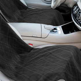 Hahafelt installed on car seat demonstrating non-slip secure fit