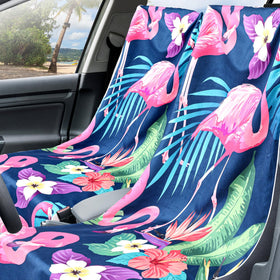 Hahafelt seat cover installed in car demonstrating protection from sweat and dirt