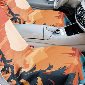 Hahafelt towel on car seat after gym showing moisture protection and easy cleanup