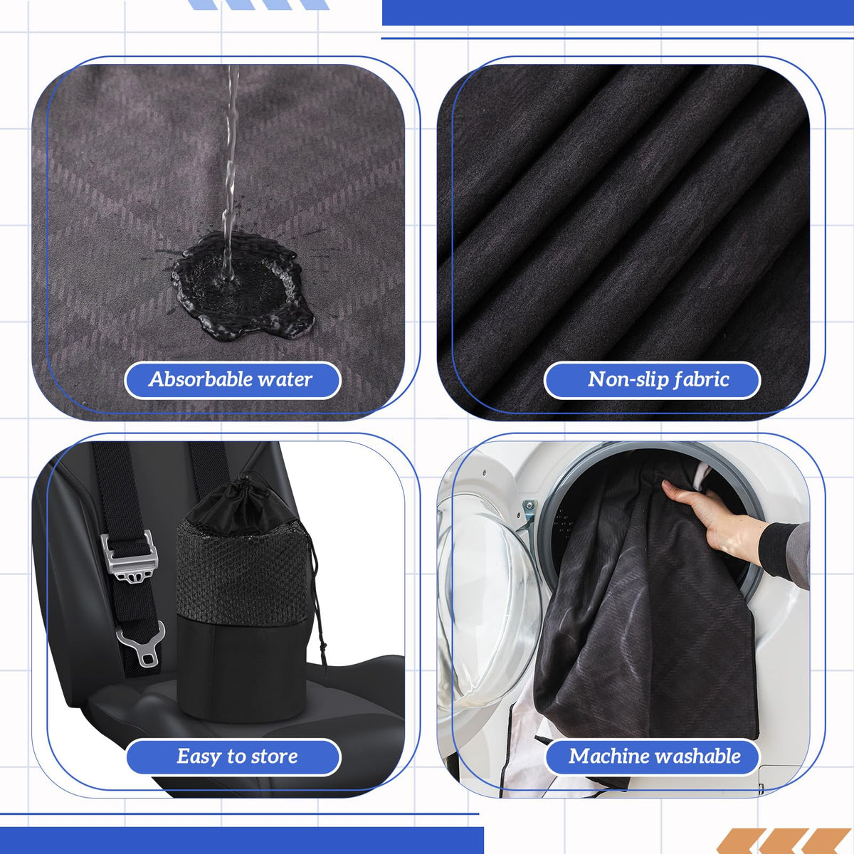 Hahafelt top pocket detail showing headrest tuck for stable placement
