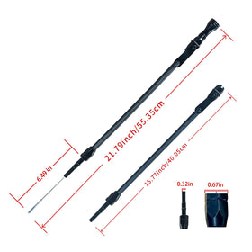 HAHAHA close-up of dipstick tip with low and full markings for accurate checks