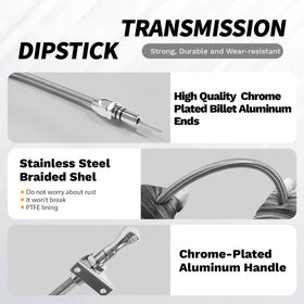 HAHAHA dipstick installed in engine bay illustrating better access and simplified maintenance