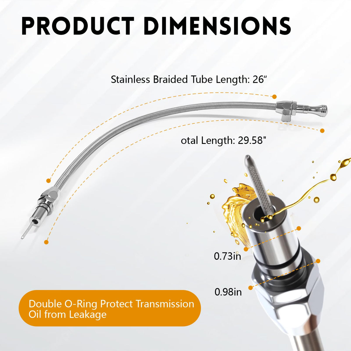 HAHAHA stainless braided hose close-up demonstrating abrasion resistance and durable construction