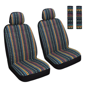 HAIYAOTIMES front seat cover packaging showing red blue design and fit benefit