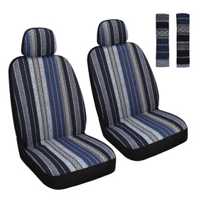 HAIYAOTIMES full front seat covers installed showing colorful baja pattern and protection