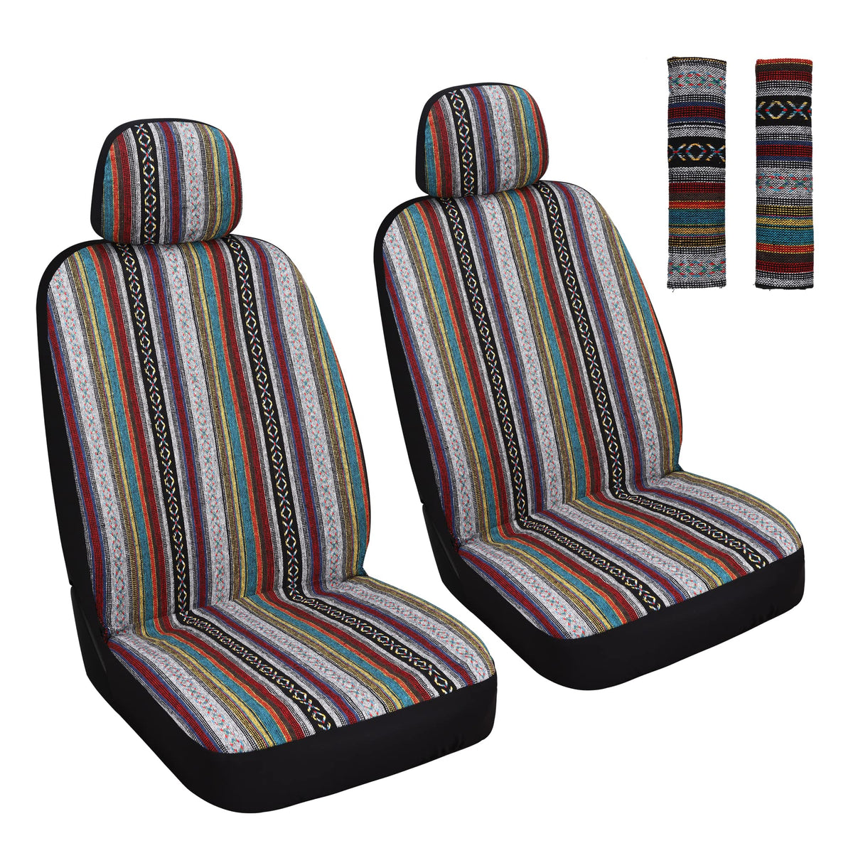HAIYAOTIMES front seat cover full view showing vibrant red design and protective fit