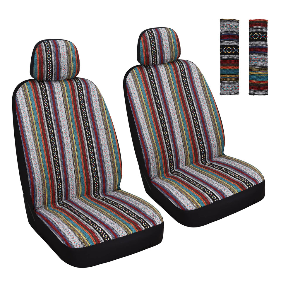 HAIYAOTIMES front seat cover full view showing vibrant red design and protective fit