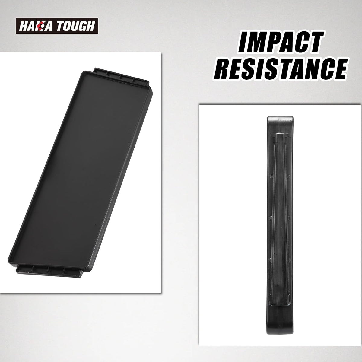HAKA TOUGH size scale comparison next to duffel showing space-saving benefit