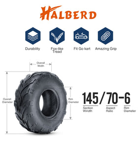 HALBERD sidewall showing size and load markings for easy vehicle fitment