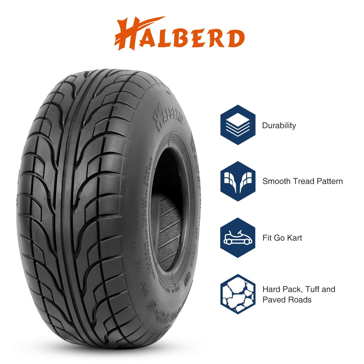 HALBERD sidewall view showing size and rating for quick verification