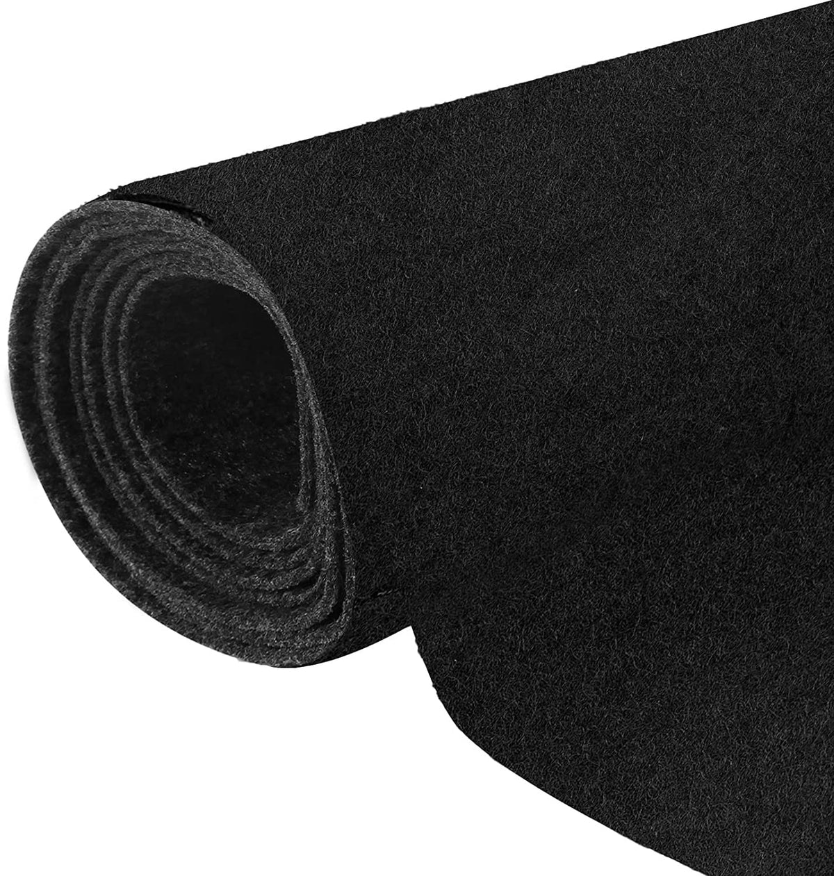 Halero front view of black underfelt showing full folded panel and durable finish