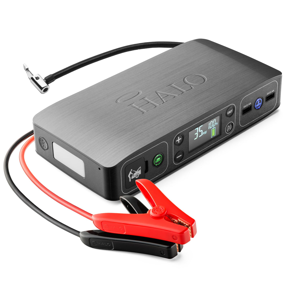 HALO Bolt Air front view showing compact all-in-one design and portability
