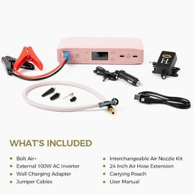 HALO Bolt Air+ beside a water bottle showing compact size for easy glovebox storage