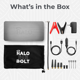 HALO Bolt Air scale comparison in car trunk showing compact storage convenience