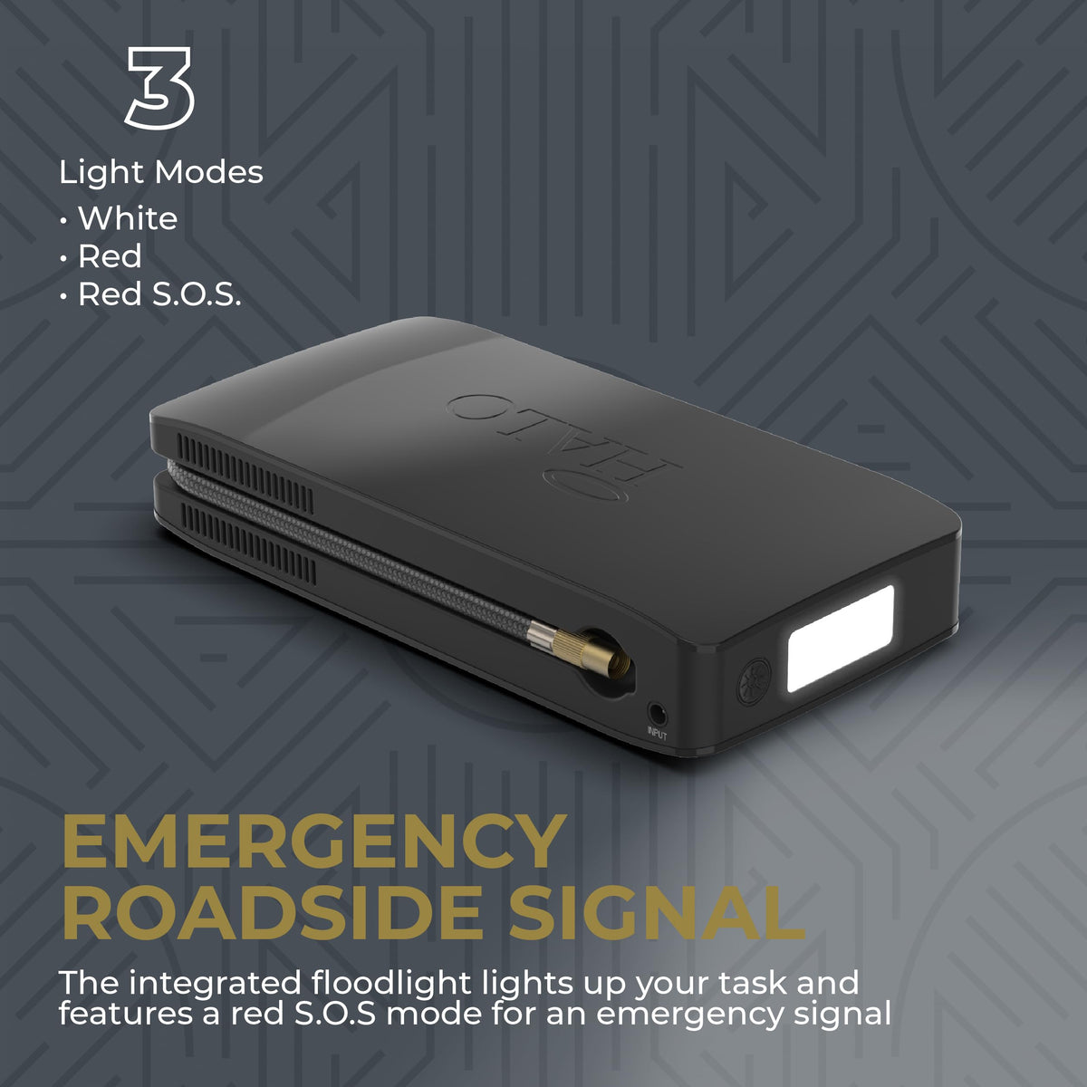 HALO Bolt Air+ charging two smartphones via USB to keep devices powered on the road