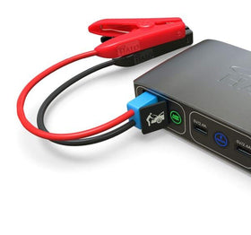 HALO Bolt cables in use jump-starting a car illustrating on-the-road reliability