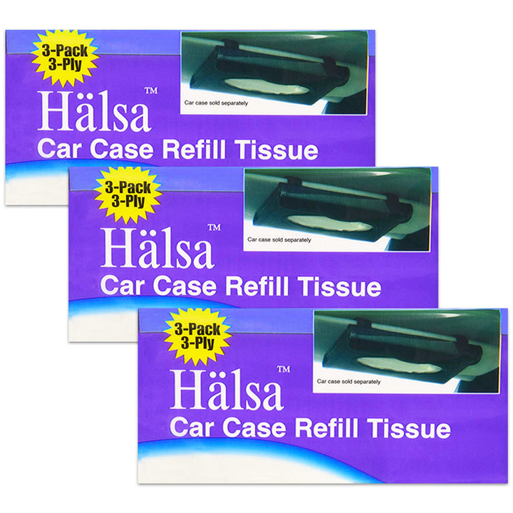 Halsa front packaging showing three sealed refill packs and product name for easy storage