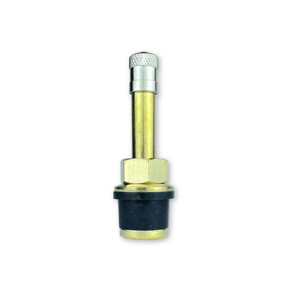 Haltec QS-500 front view showing brass push-through stem and labeling for quick replacement