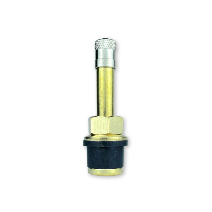 Haltec QS-500 front view showing brass push-through stem and labeling for quick replacement