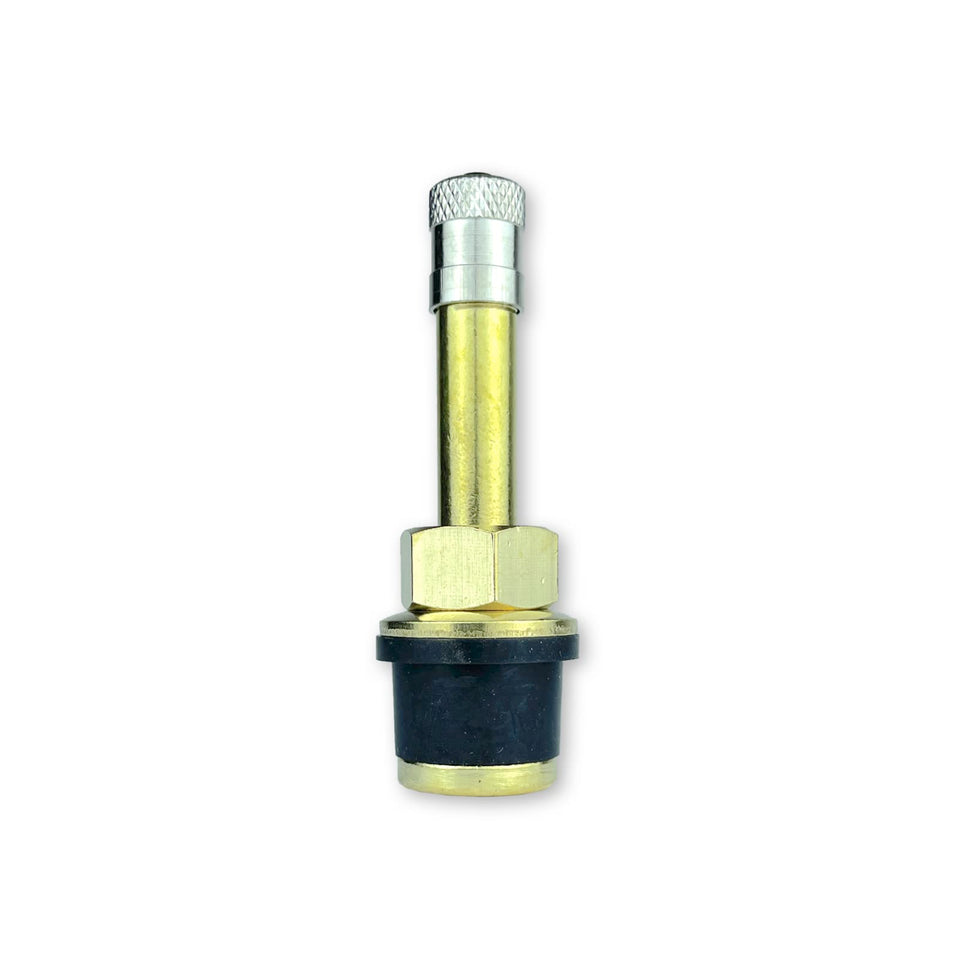 Haltec QS-500 front view showing brass push-through stem and labeling for quick replacement