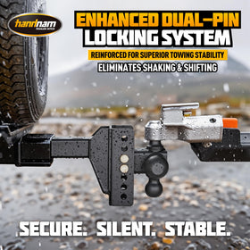 Handnam hitch installed on vehicle demonstrating stable towing alignment benefit
