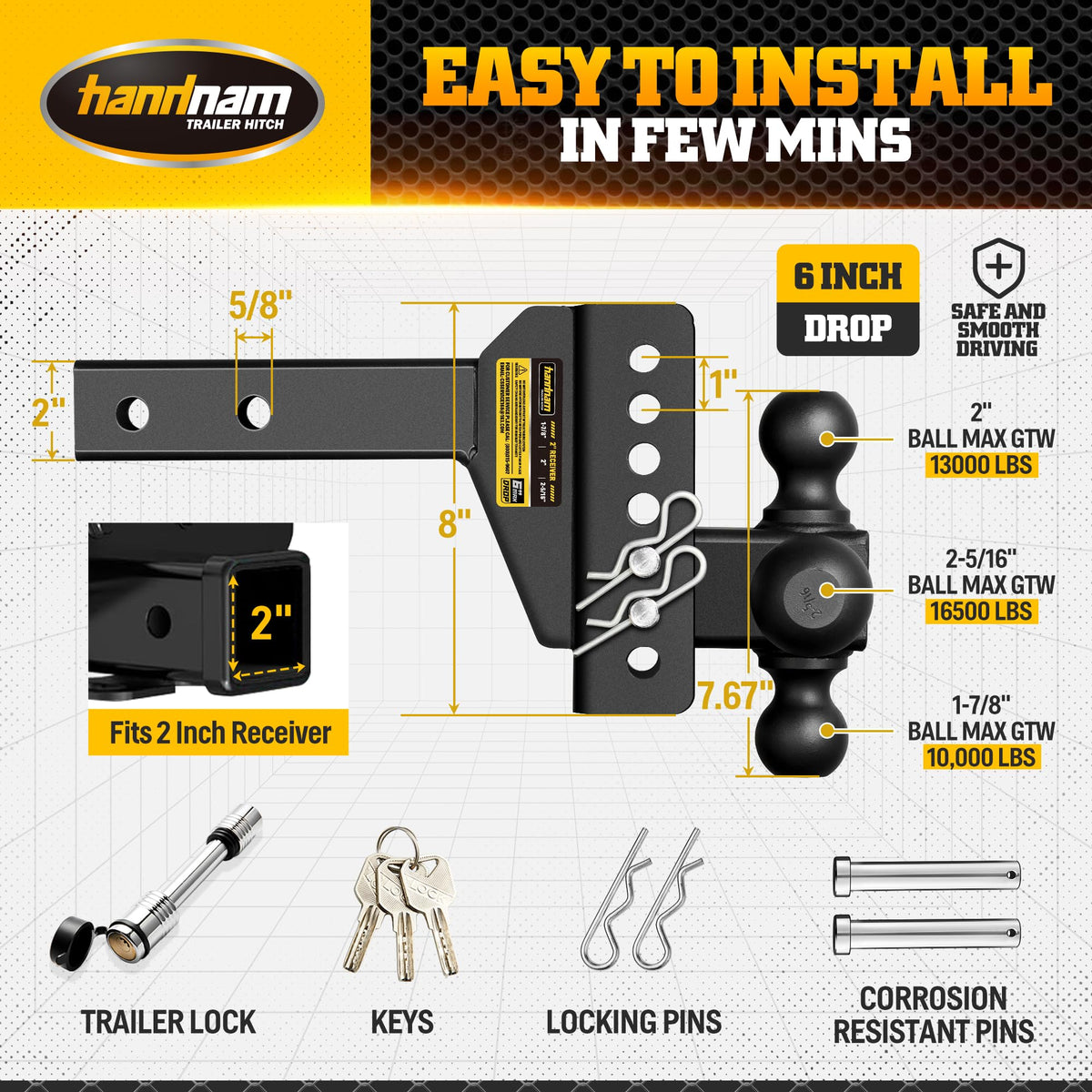 Handnam side-by-side size comparison illustrating compact fit and capacity benefit