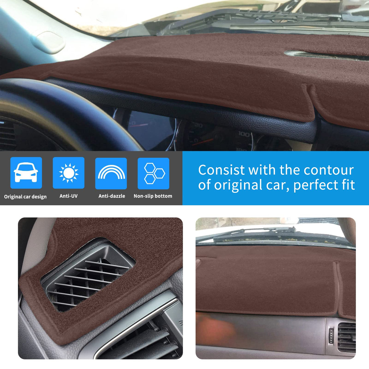 HanLanKa cover installed in Chevy Tahoe reducing glare and restoring look