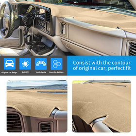 HanLanKa dash cover installed on Silverado dashboard reducing glare