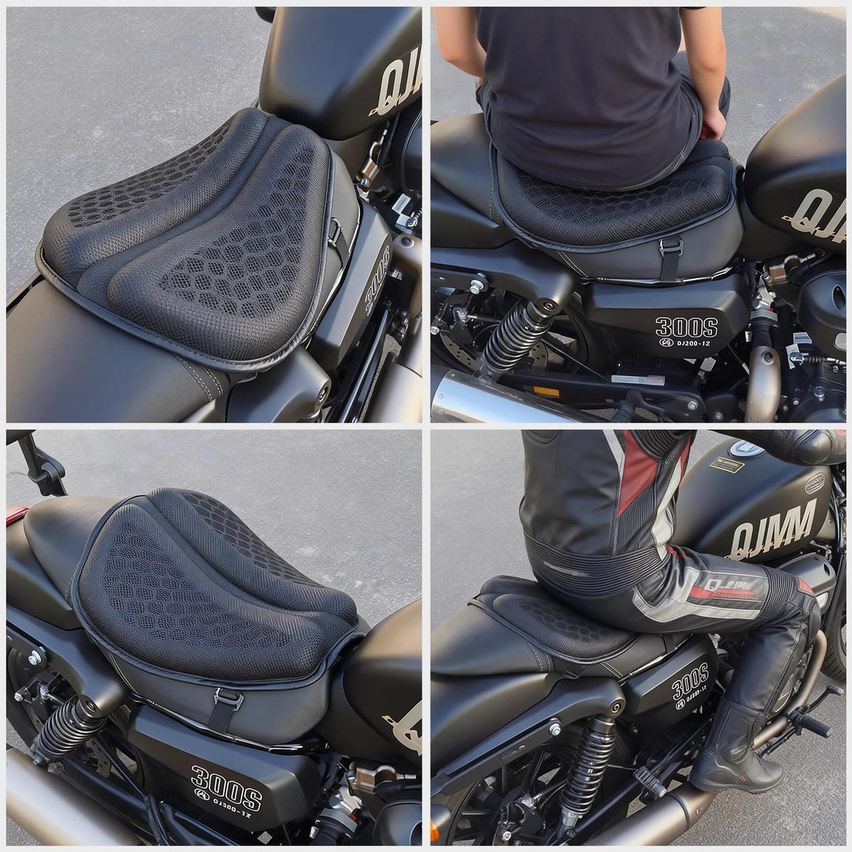 Hanmir cushion next to helmet for scale, shows universal fit
