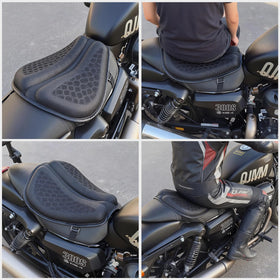Hanmir cushion next to helmet for scale, shows universal fit