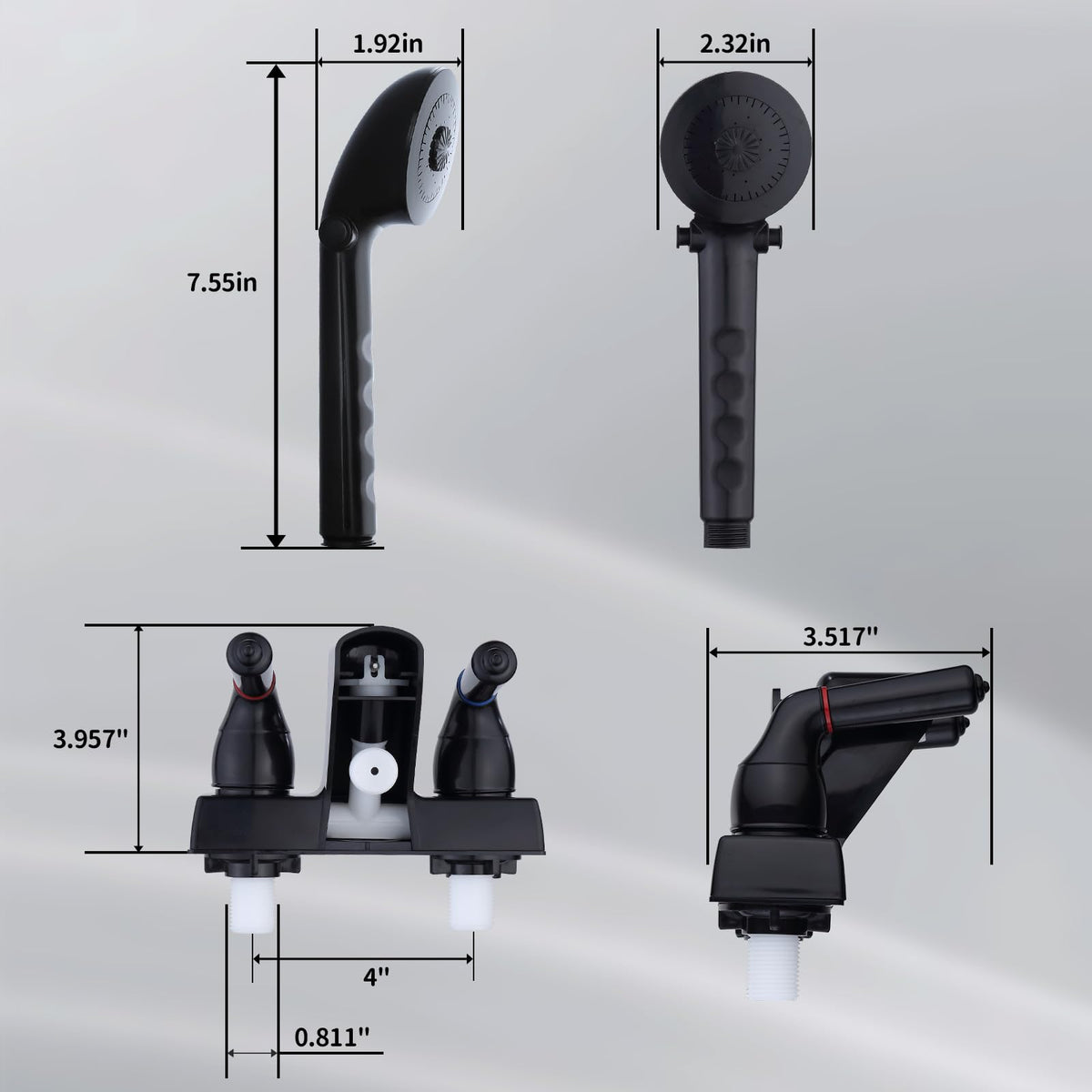 hansengroe close-up of dual knobs and diverter, precise control and leak resistance