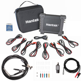 Hantek 1008C bundle front view showing unit and accessories for clear identification and setup