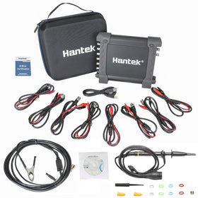 Hantek 1008C front panel view showing ports and controls for easy operation