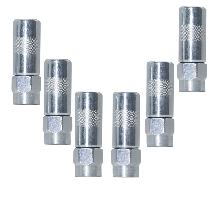 HANTUO front view of six-piece grease nozzle kit showing contents and compact case benefit