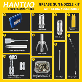 HANTUO needle adapter and injector detail enabling precision lubrication of small parts