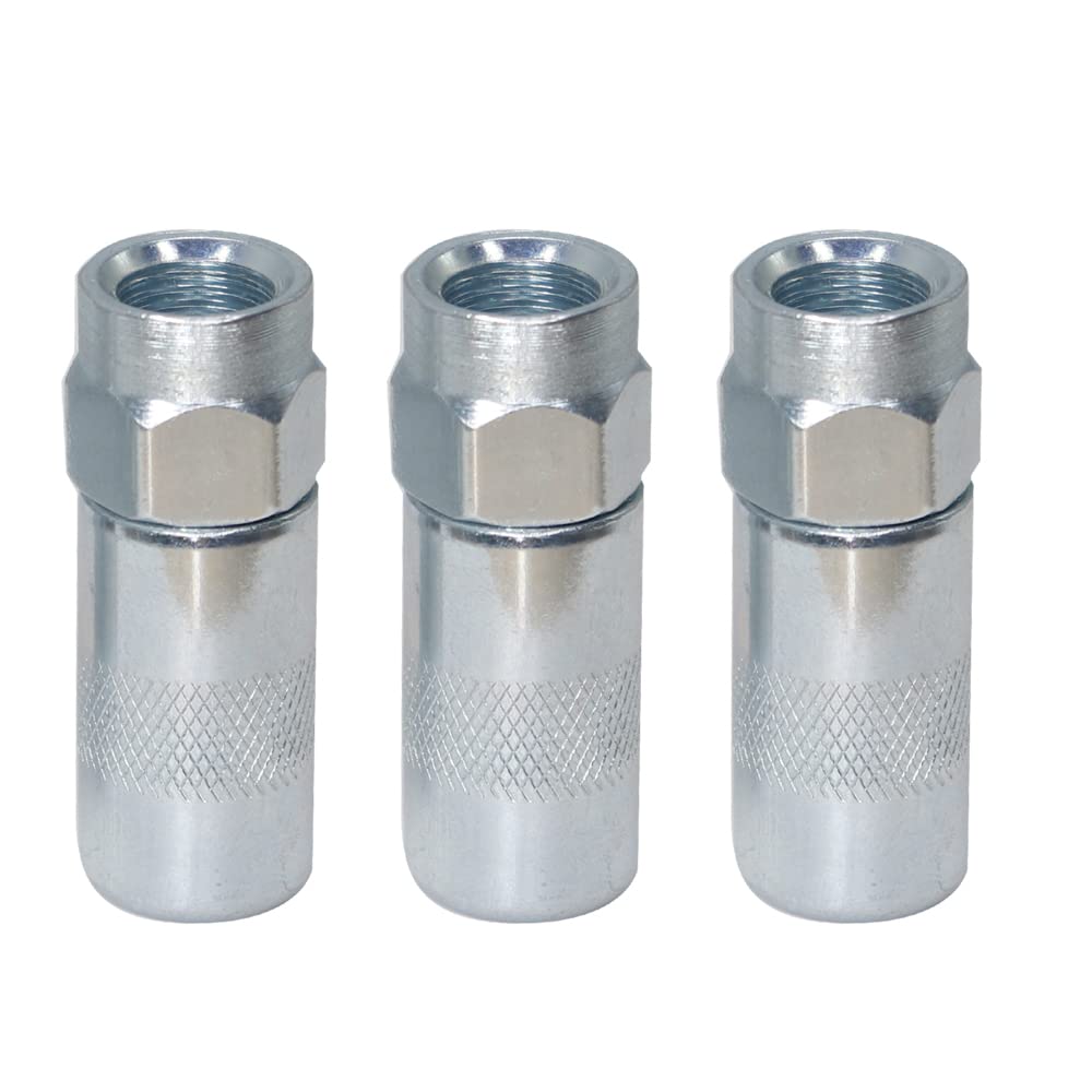 HANTUO nozzles attached to a grease gun demonstrating accurate lubrication in use