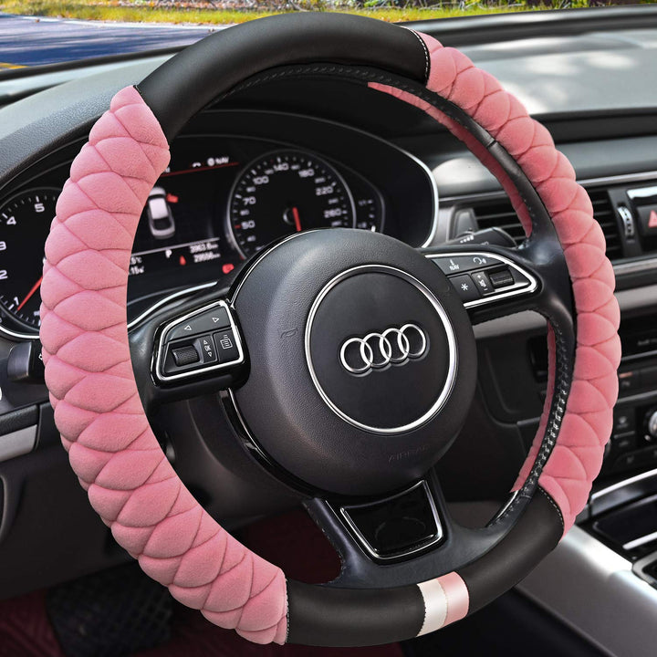 HAOKAY front view pink cover showing plush look and easy upgrade benefit
