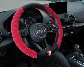 HAOKAY installed on car steering wheel demonstrating improved grip and style