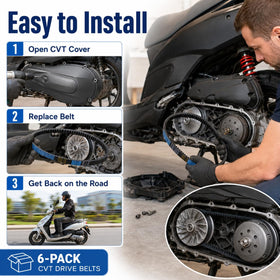Haokixin belt installed on a scooter torque converter demonstrating straightforward replacement benefit