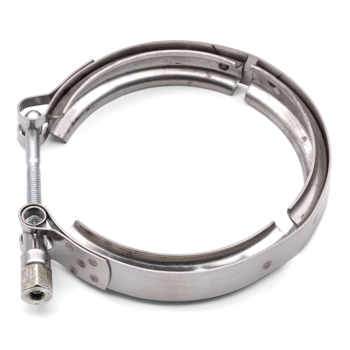 HAOTOM clamp mounted on exhaust demonstrating secure seal benefit