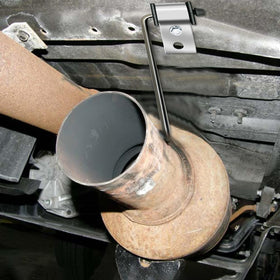 HAOXAOON installed under vehicle demonstrating stable exhaust support