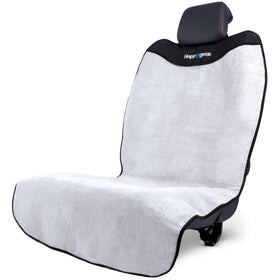 HAPPEGEAR front view of silver seat cover showing full protection and modern look