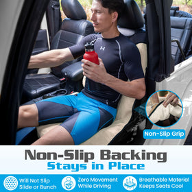 HAPPEGEAR Happeseat installed in car demonstrating universal fit and coverage