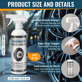HappyAlley applying spray to tire bead illustrating reduced friction for easier mounting