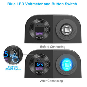 Hapytrip LED voltmeter display showing clear voltage readout for battery monitoring