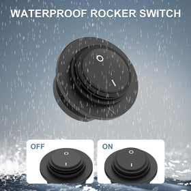 Hapytrip waterproof toggle switch detail showing splash protection and control