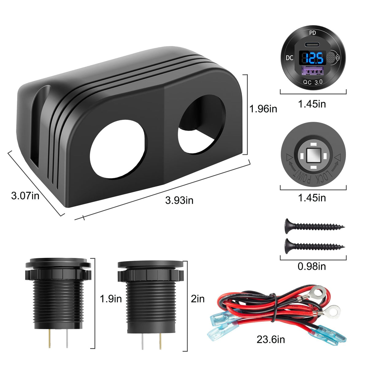 Hapytrip included wiring and connector cables for fast and simple DIY installation