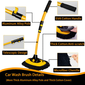 Harazaqa telescopic rod fully extended to 43 inches for high-reach cleaning advantage